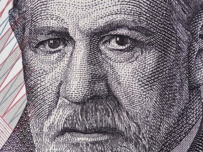 A portrait of Sigmund Freud.