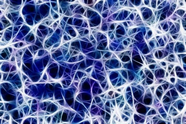 An illustration showing a neural network lit up. 