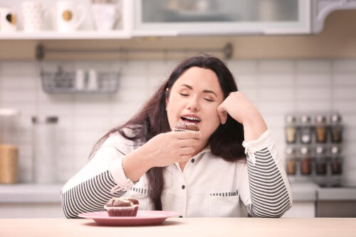 Een vrouw aan het eten