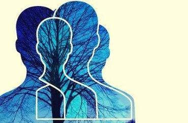 Outlines of people overlaid on an image of a tree.