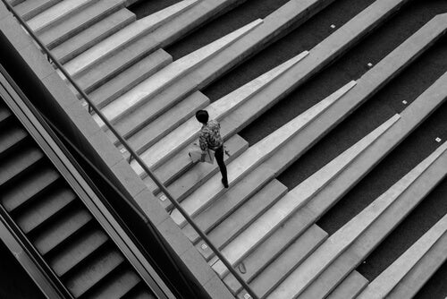 The fun theory shown in a picture of someone climbing the piano stairs. 