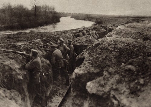 Trench warfare during the first world war.