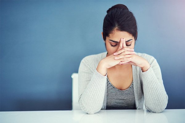 A stressed woman.