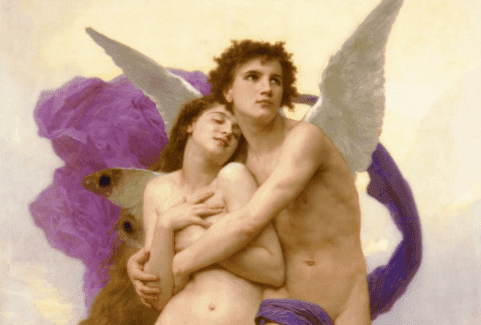 A painting of Eros and Psyche.