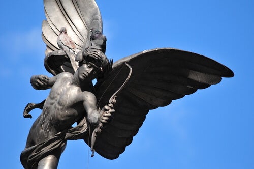 A sculpture of Cupid.