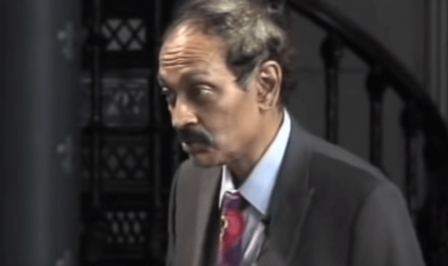 V.S. Ramachandran talking to someone.