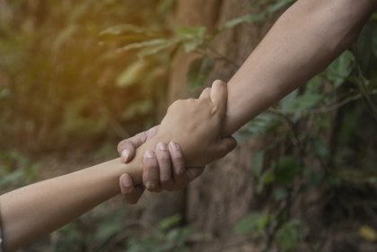 Giving someone a helping hand.