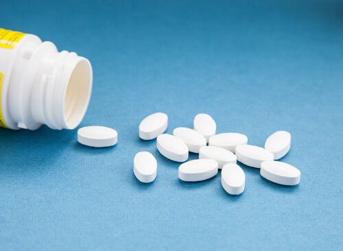 Some pills and a bottle.