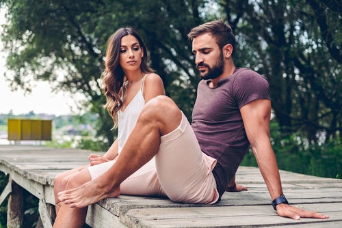 A seemingly upset couple.