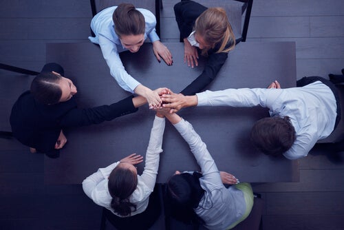 A group of people working together.