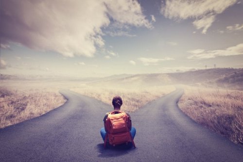 A person debating on which path to follow.