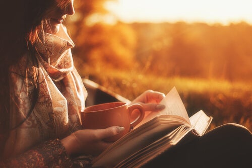 A person reading.
