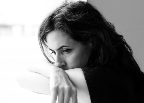 A sad woman.
