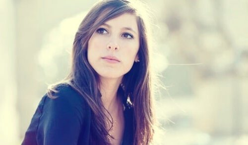 A woman thinking.