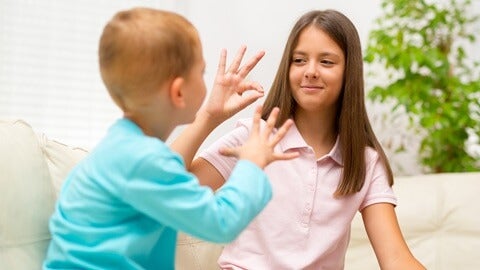 Two children playing.