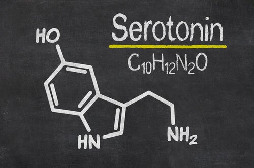 The chemical structure of serotonin.