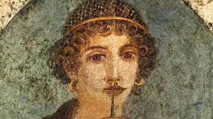 An illustration of Sappho of Lesbos.