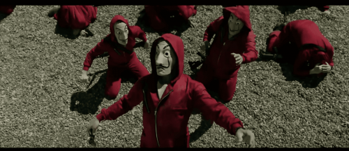 Various characters in Money Heist.