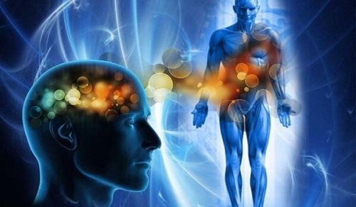 Two blue figures of humans.