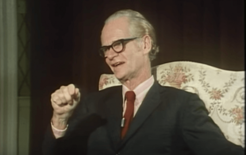 A photo of BF Skinner, who first identified operant conditioning.