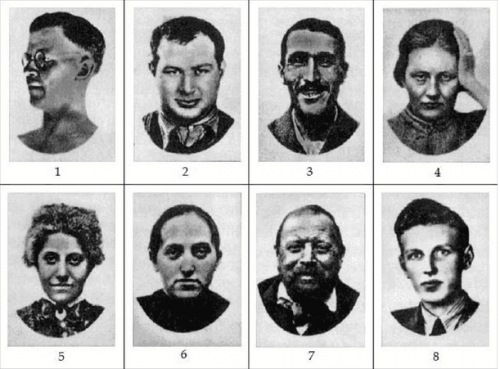 A sample of faces from the Szondi test.