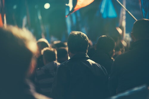 A group of people.