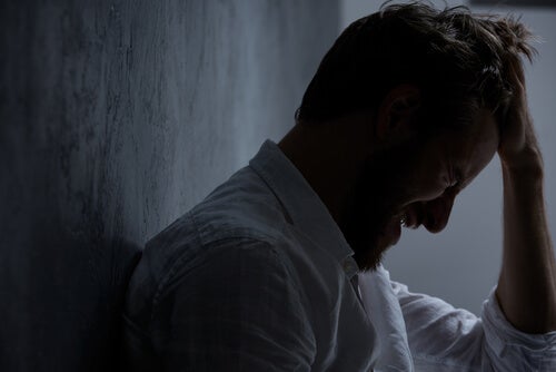 A guy crying.