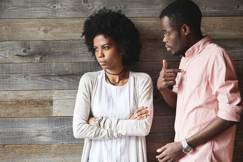 A man and a woman having an argument.