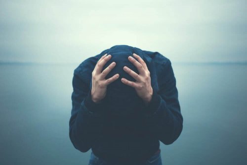 A man having a panic attack.