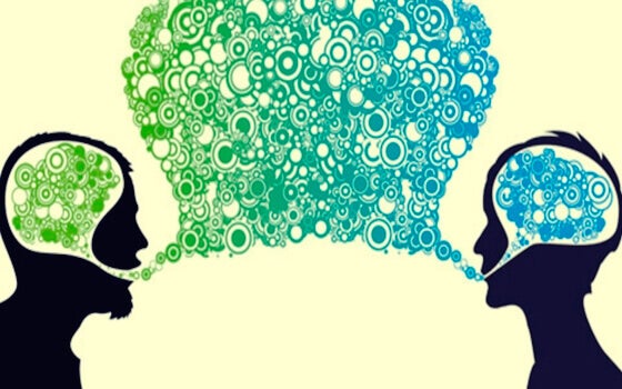 Two people communicating.