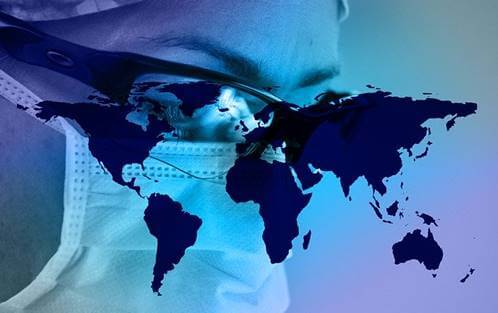 A woman with a mask.