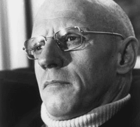 A portrait of Michel Foucault.