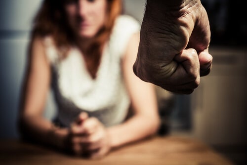An angry man and a scared woman.