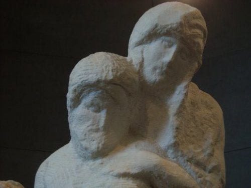 Michelangelo's Rondanini Pietà sculpture.