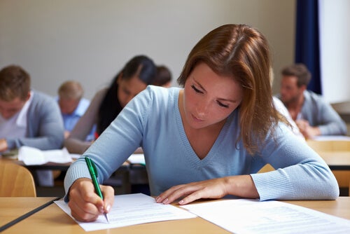 People taking a test.