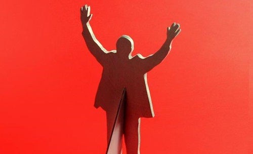 The silhouette of a politician.