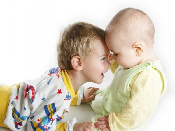 Two children playing.