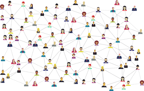 Interconnected people.