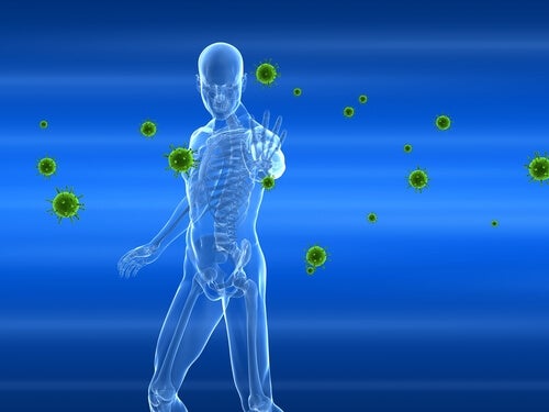 A man fighting bacteria and protecting his immune system.