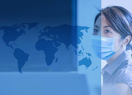 A woman with a mask.