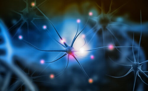 A few enlarged neurons.