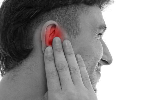 A man with a red ear.