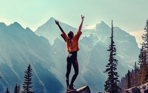 A person on top of the world.