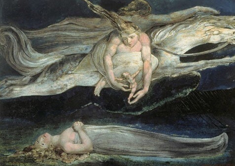A soul departing from its body.