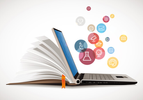 A book turning into a computer.