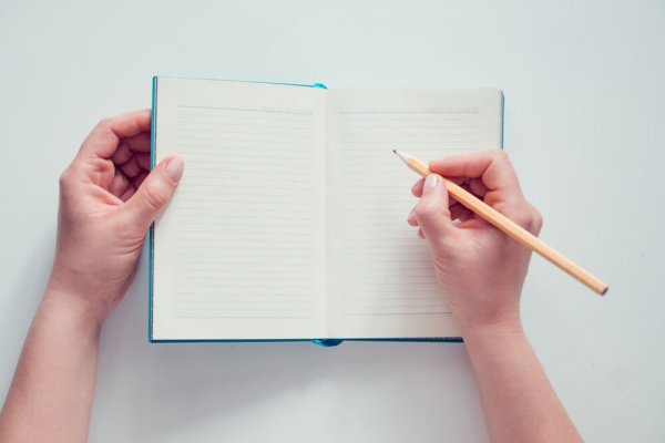 Writing a diary.