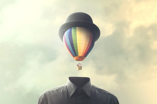 A man with a head like an air balloon.