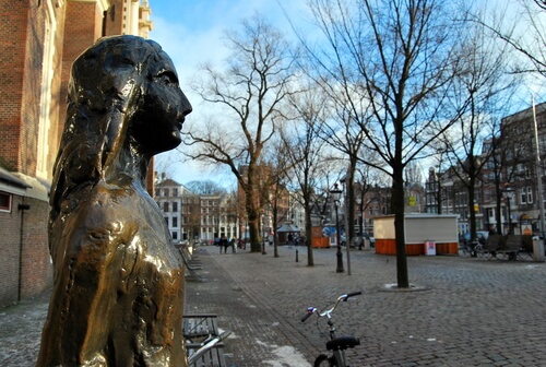 Anne Frank's statue.