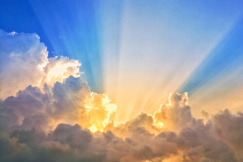 Sunlight and clouds.