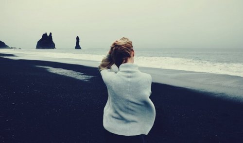A person by the beach.